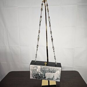 "Unique Gift! Vintage Inspired Découpage Cigar Box Handbag with Beaded Strap"